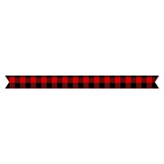 Lumberjack Plaid Fabric Pattern Red Black Short Sleeve V Hem