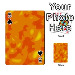 Orange decor Playing Cards 54 Designs  from ArtsNow.com Front - Spade5