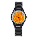 Orange decor Stainless Steel Round Watch