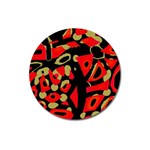 Red artistic design Magnet 3  (Round)