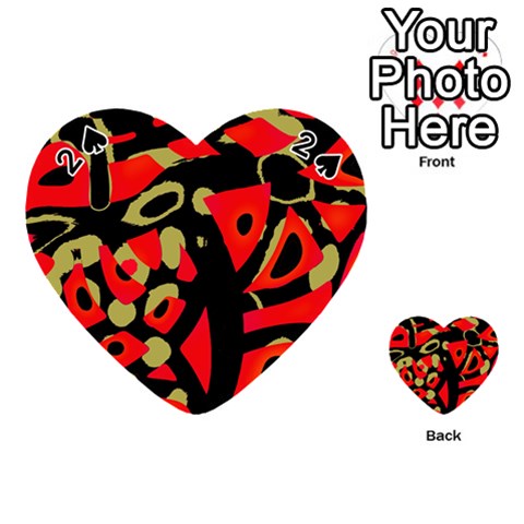 Red artistic design Playing Cards 54 (Heart)  from ArtsNow.com Front - Spade2
