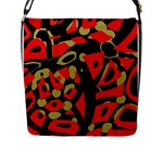 Red artistic design Flap Messenger Bag (L) 