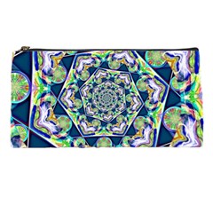 Power Spiral Polygon Blue Green White Pencil Cases from ArtsNow.com Front