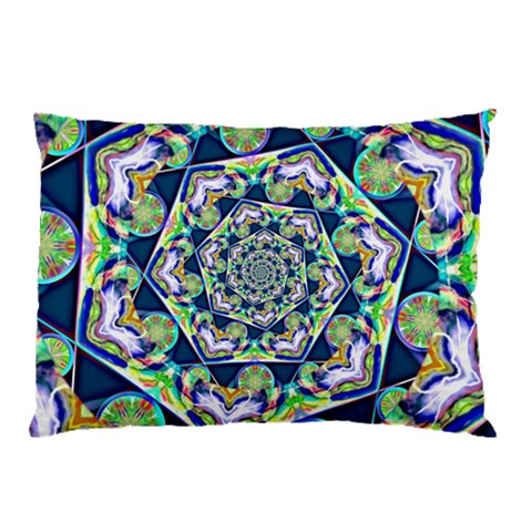 Power Spiral Polygon Blue Green White Pillow Case (Two Sides) from ArtsNow.com Front