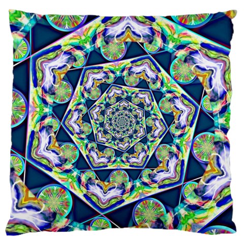 Power Spiral Polygon Blue Green White Large Cushion Case (One Side) from ArtsNow.com Front
