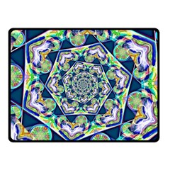 Power Spiral Polygon Blue Green White Double Sided Fleece Blanket (Small)  from ArtsNow.com 45 x34  Blanket Front