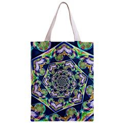 Power Spiral Polygon Blue Green White Zipper Classic Tote Bag from ArtsNow.com Back