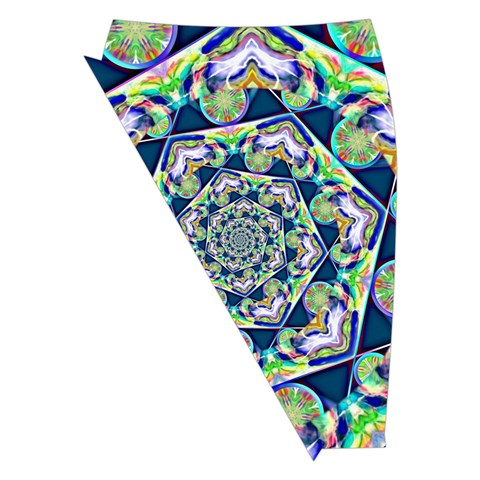 Power Spiral Polygon Blue Green White Midi Wrap Pencil Skirt from ArtsNow.com Front Left