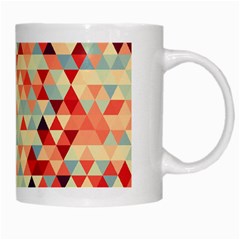 Modern Hipster Triangle Pattern Red Blue Beige White Mugs from ArtsNow.com Right