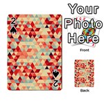 Modern Hipster Triangle Pattern Red Blue Beige Playing Cards 54 Designs 
