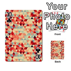 Modern Hipster Triangle Pattern Red Blue Beige Playing Cards 54 Designs  from ArtsNow.com Front - Club10