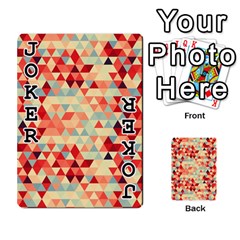 Modern Hipster Triangle Pattern Red Blue Beige Playing Cards 54 Designs  from ArtsNow.com Front - Joker1