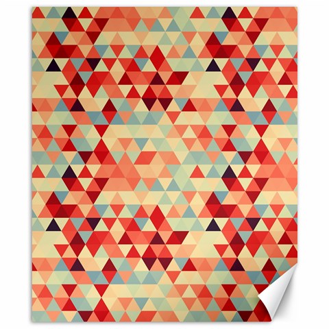 Modern Hipster Triangle Pattern Red Blue Beige Canvas 8  x 10  from ArtsNow.com 8.15 x9.66  Canvas - 1