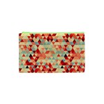 Modern Hipster Triangle Pattern Red Blue Beige Cosmetic Bag (XS)
