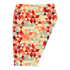Modern Hipster Triangle Pattern Red Blue Beige Midi Wrap Pencil Skirt from ArtsNow.com  Front Right 