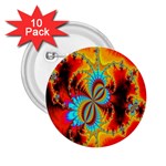 Crazy Mandelbrot Fractal Red Yellow Turquoise 2.25  Buttons (10 pack) 