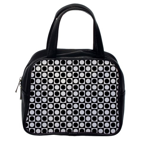 Modern Dots In Squares Mosaic Black White Classic Handbags (One Side) from ArtsNow.com Front