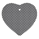 Sports Racing Chess Squares Black White Heart Ornament (2 Sides)