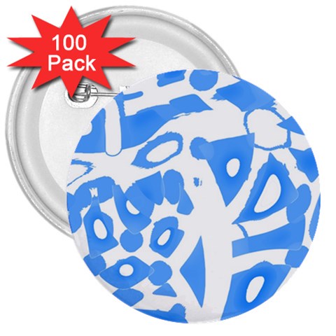 Blue summer design 3  Buttons (100 pack)  from ArtsNow.com Front