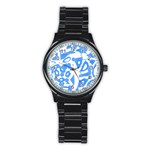 Blue summer design Stainless Steel Round Watch