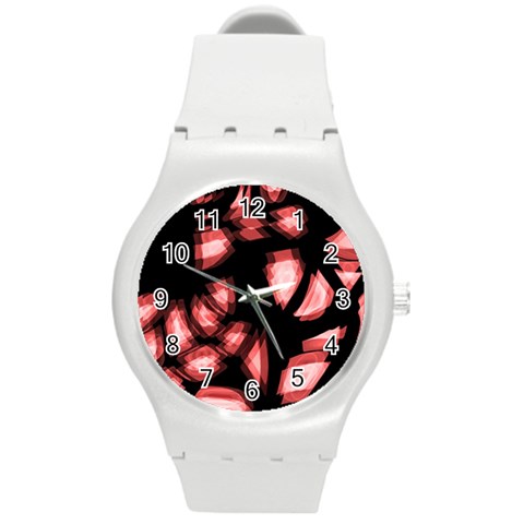 Red light Round Plastic Sport Watch (M) from ArtsNow.com Front