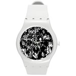 Black and white miracle Round Plastic Sport Watch (M)