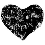 Black and white miracle Large 19  Premium Flano Heart Shape Cushions