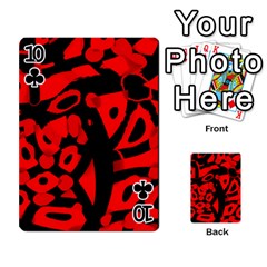 Red design Playing Cards 54 Designs  from ArtsNow.com Front - Club10
