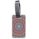 Abstract Painting Mandala Salmon Blue Green Luggage Tags (One Side) 
