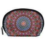 Abstract Painting Mandala Salmon Blue Green Accessory Pouches (Large) 
