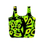 Green neon abstraction Full Print Recycle Bags (S) 