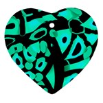 Cyan design Ornament (Heart) 