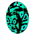 Cyan design Oval Ornament (Two Sides)