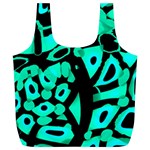 Cyan design Full Print Recycle Bags (L) 