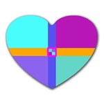 Right Angle Squares Stripes Cross Colored Heart Mousepads