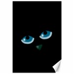 Halloween - black cat - blue eyes Canvas 12  x 18  