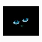 Halloween - black cat - blue eyes Small Glasses Cloth (2-Side)