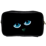 Halloween - black cat - blue eyes Toiletries Bags