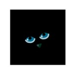 Halloween - black cat - blue eyes Small Satin Scarf (Square)