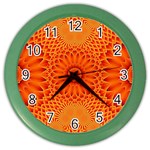Lotus Fractal Flower Orange Yellow Color Wall Clocks
