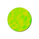 Simple yellow and green Rubber Round Coaster (4 pack) 
