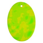 Simple yellow and green Oval Ornament (Two Sides)