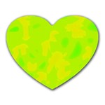 Simple yellow and green Heart Mousepads