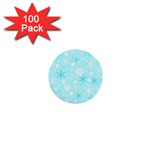 Blue Xmas pattern 1  Mini Buttons (100 pack) 