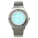 Blue Xmas pattern Stainless Steel Watch