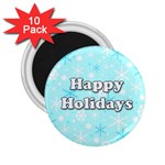Happy holidays blue pattern 2.25  Magnets (10 pack) 