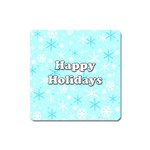 Happy holidays blue pattern Square Magnet