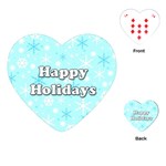 Happy holidays blue pattern Playing Cards (Heart) 