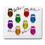 Cute owls - Who? Large Mousepads