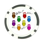 Cute owls - Who? Poker Chip Card Guards